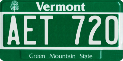 VT license plate AET720