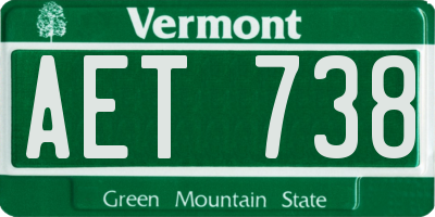 VT license plate AET738