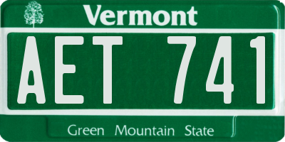 VT license plate AET741