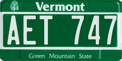 VT license plate AET747