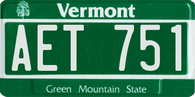 VT license plate AET751