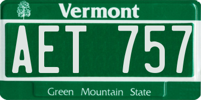 VT license plate AET757