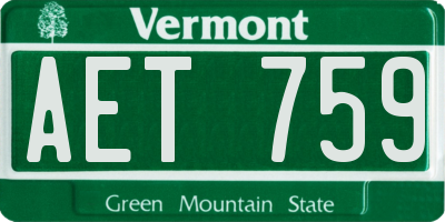 VT license plate AET759