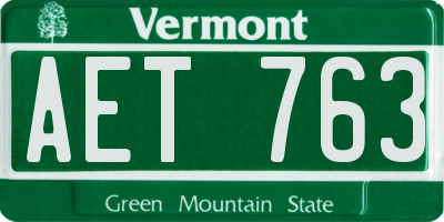 VT license plate AET763