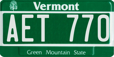 VT license plate AET770