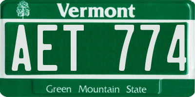 VT license plate AET774