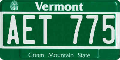 VT license plate AET775