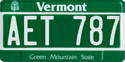 VT license plate AET787