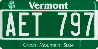 VT license plate AET797