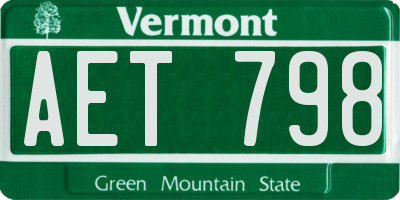 VT license plate AET798