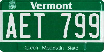 VT license plate AET799