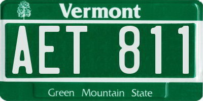 VT license plate AET811