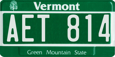 VT license plate AET814