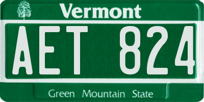 VT license plate AET824