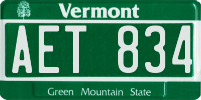 VT license plate AET834