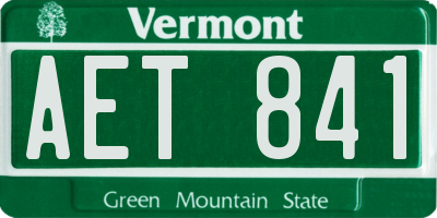 VT license plate AET841