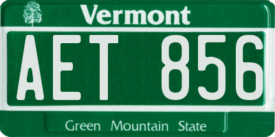 VT license plate AET856