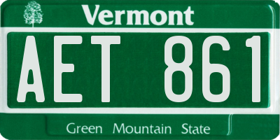 VT license plate AET861