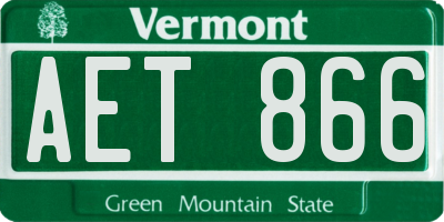 VT license plate AET866