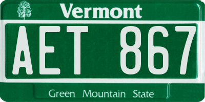 VT license plate AET867