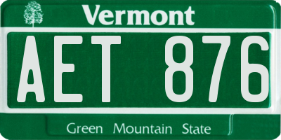 VT license plate AET876