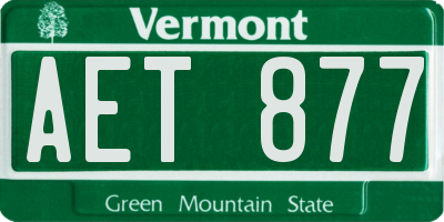 VT license plate AET877