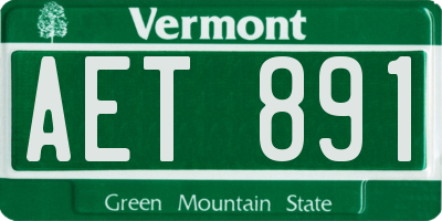 VT license plate AET891