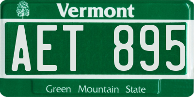 VT license plate AET895