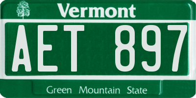 VT license plate AET897