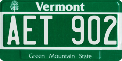 VT license plate AET902