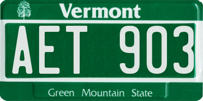 VT license plate AET903