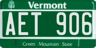 VT license plate AET906
