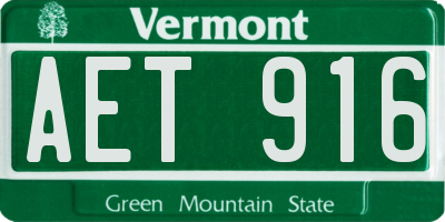 VT license plate AET916