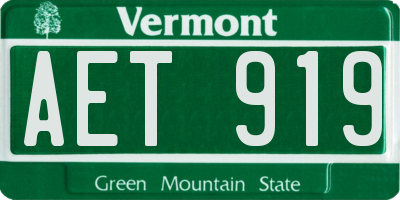 VT license plate AET919