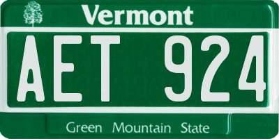 VT license plate AET924
