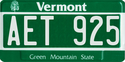 VT license plate AET925