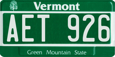 VT license plate AET926
