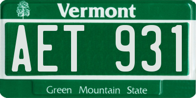 VT license plate AET931