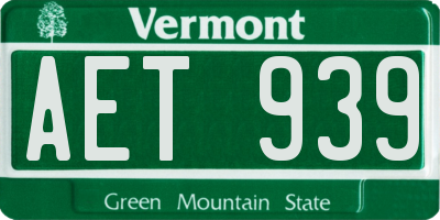 VT license plate AET939