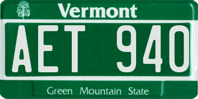 VT license plate AET940