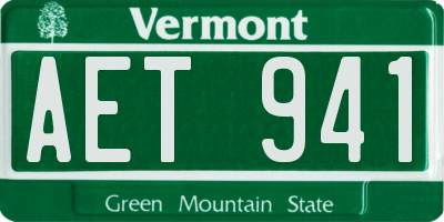 VT license plate AET941