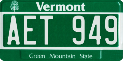 VT license plate AET949