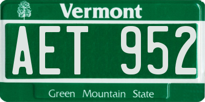 VT license plate AET952