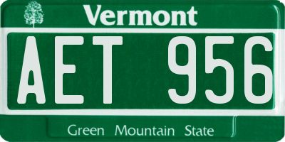 VT license plate AET956