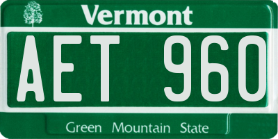 VT license plate AET960