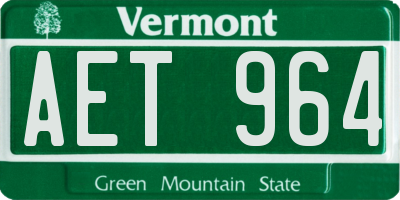 VT license plate AET964
