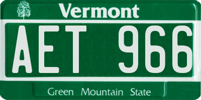 VT license plate AET966