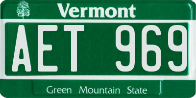 VT license plate AET969