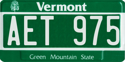 VT license plate AET975