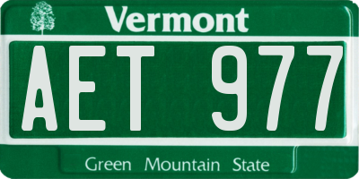 VT license plate AET977